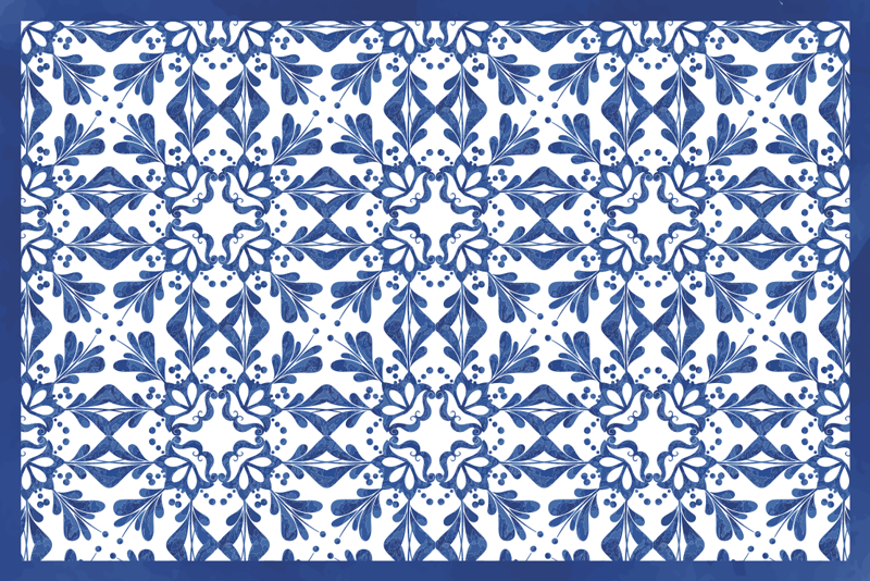 벽난로 카프리초소 클래식 블루 유압 장치 - TenStickers