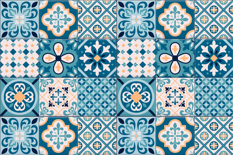 벽난로 카프리초소 청록색 유압 장치 - TenStickers