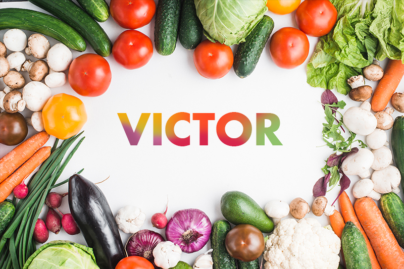 야채 플레이스 매트가있는 사용자 정의 가능 이름 - TenStickers