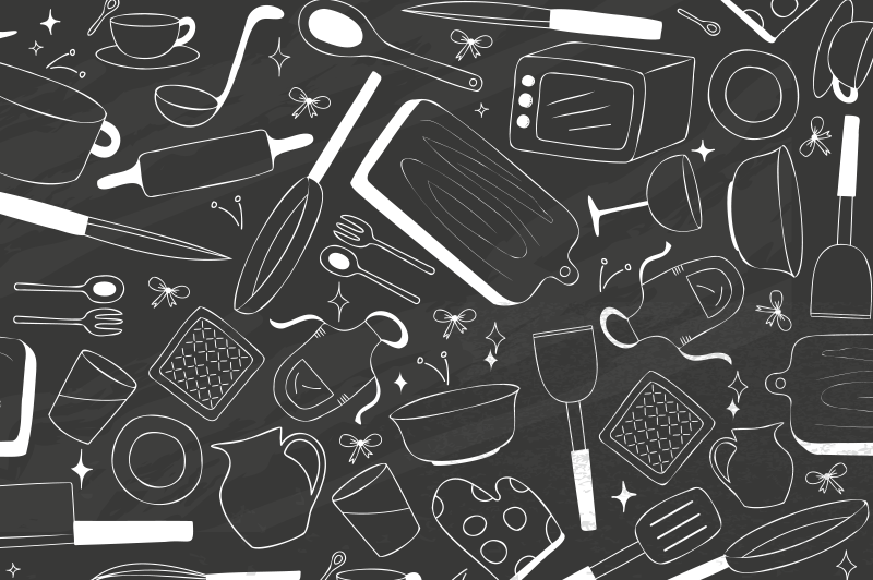 주방 도구 및 음식 식당 플레이스 매트 - TenStickers