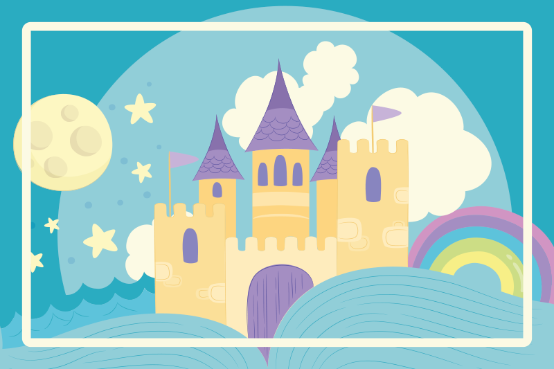 어린이 키즈 플레이스 매트 공주 궁전 - TenStickers