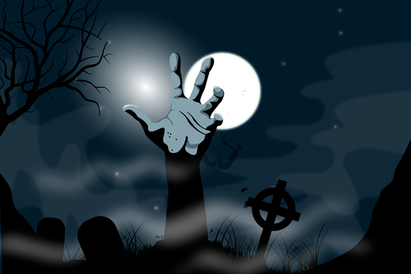 플레이스매트 유령 묘지 풍경 - TenStickers