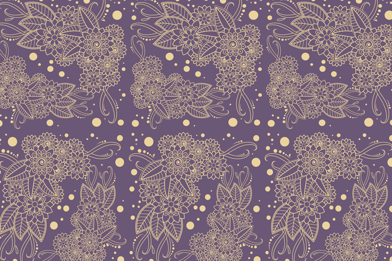 질감이 있는 식탁보 식물 일러스트 배경 - TenStickers