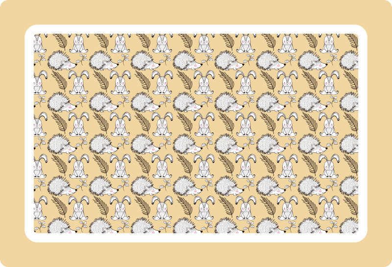 고슴도치와 토끼 고슴도치 플레이스 매트 - TenStickers