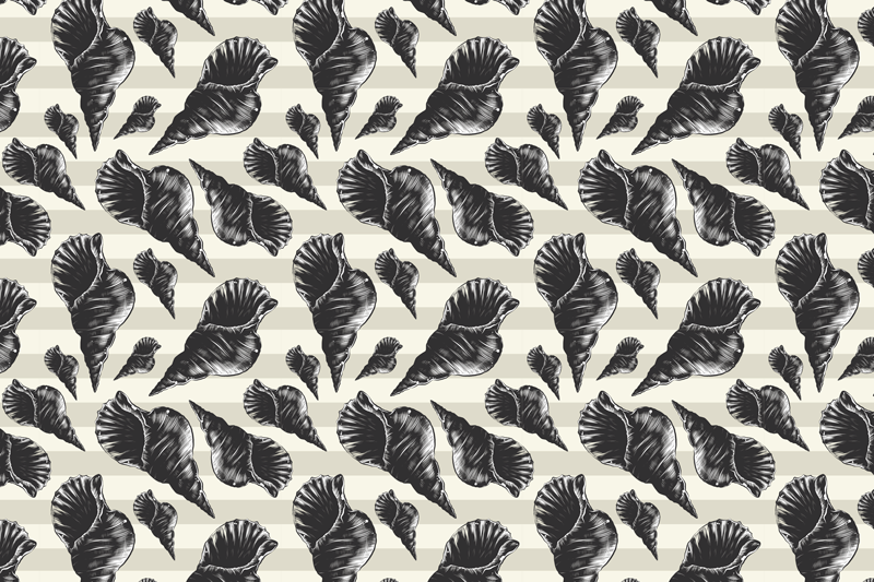 현대식 식탁보 우아한 조개 모티프 - TenStickers
