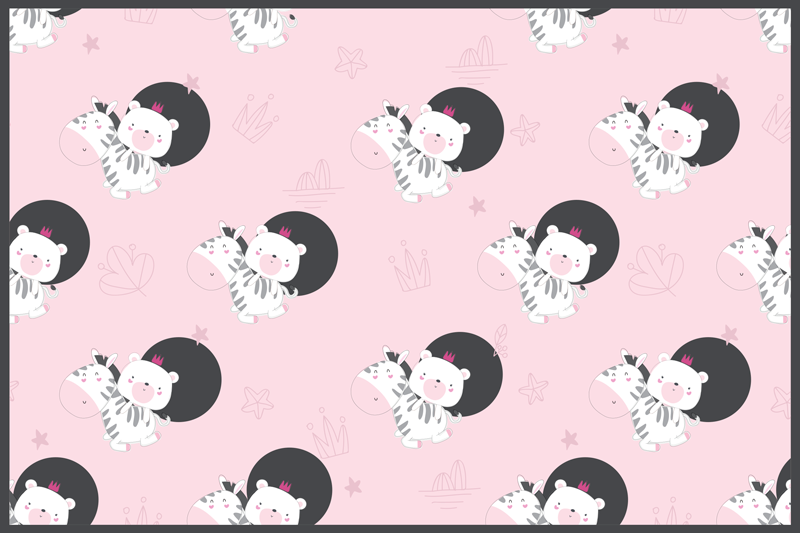 어린 이용 식탁보 귀여운 얼룩말 일러스트 - TenStickers