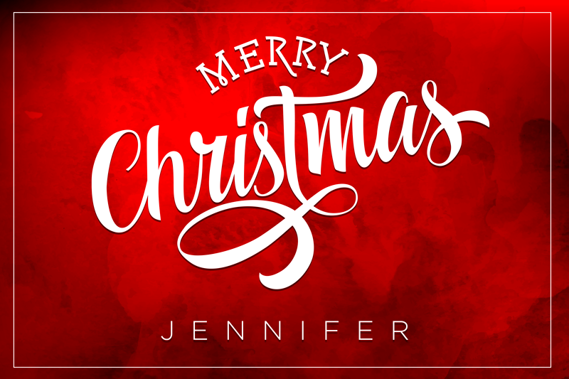 메리 크리스마스 텍스트 빨간색 플레이스 매트 - TenStickers
