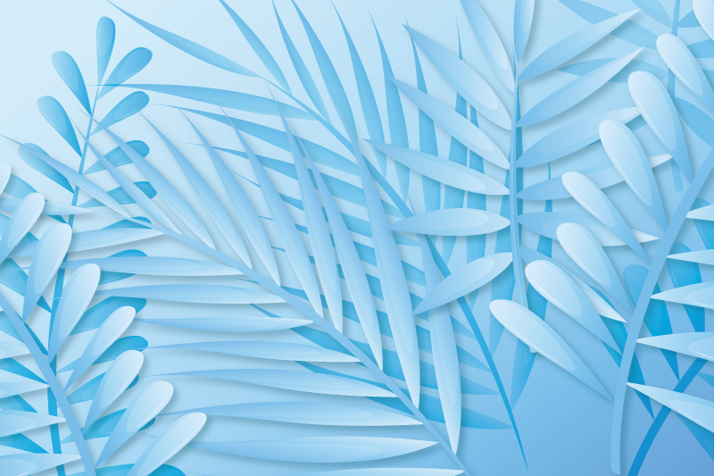 질감이 있는 식탁보 잎이 있는 야자수 패턴 - TenStickers