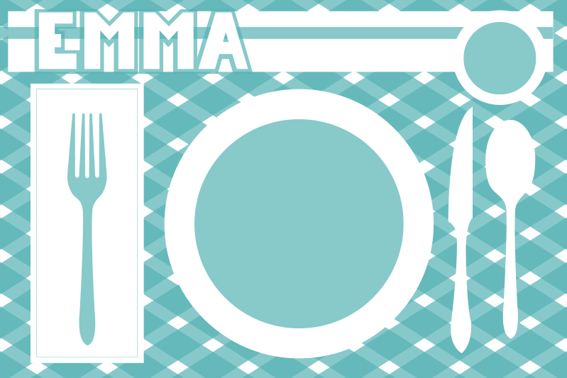 이름이 있는 식탁보 개인 맞춤형 다이닝 매트 - TenStickers