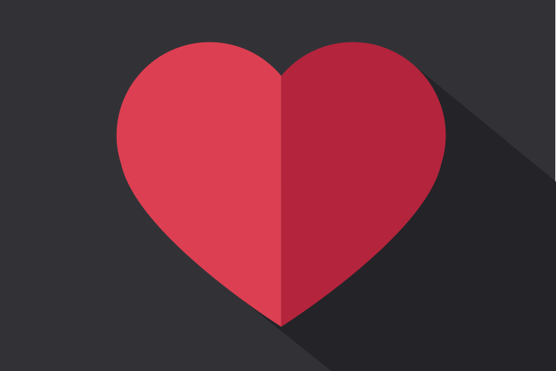 벽난로 카프리초소 하트 모양 장식 - TenStickers