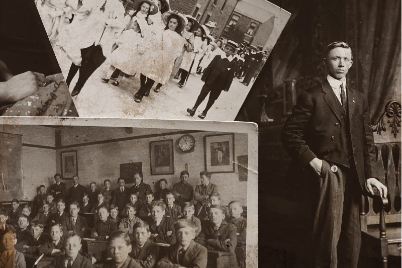 식탁보 수입 빈티지 사진 콜라주 - TenStickers