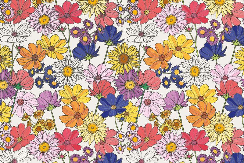 어린 이용 식탁보 생동감 넘치는 식물 배열 - TenStickers