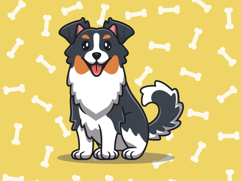 귀여운 동물 노란색 배경 비닐 placemats - TenStickers