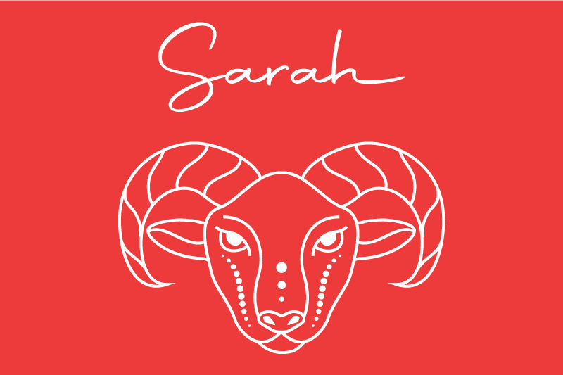 이름이 있는 식탁보 양식화된 양 일러스트 - TenStickers