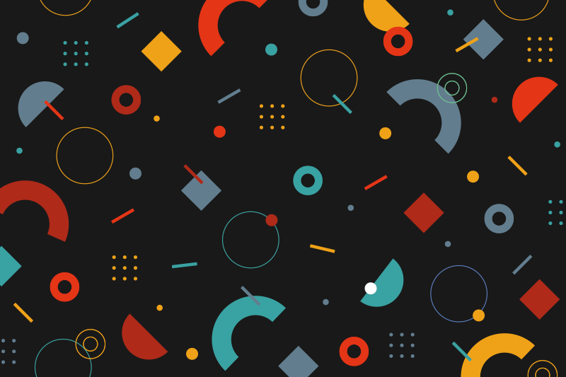 현대식 식탁보 기하학적 컬러풀 패턴 - TenStickers