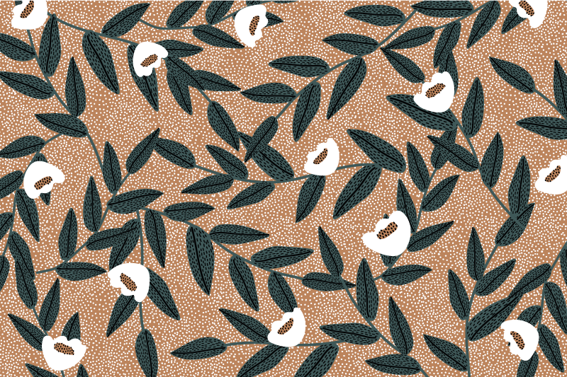 질감이 있는 식탁보 잎사귀 패턴 테이블 커버 - TenStickers