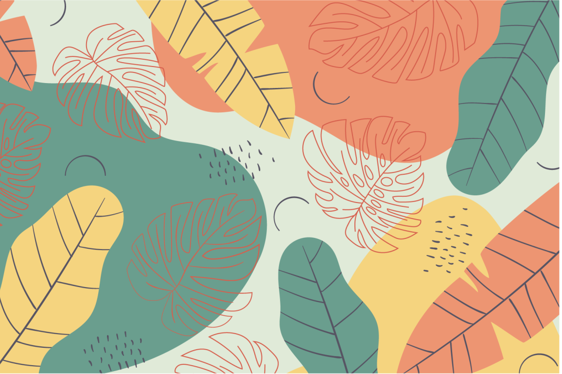 벽난로 카프리초소 잎 패턴 예술 작품 - TenStickers