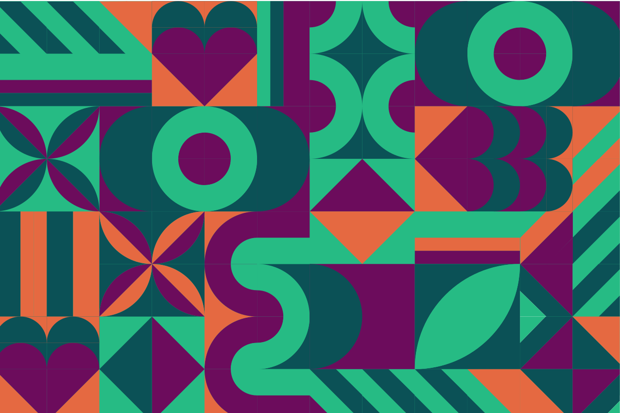 컬러 기하학 패턴 현대 플레이스 매트 - TenStickers