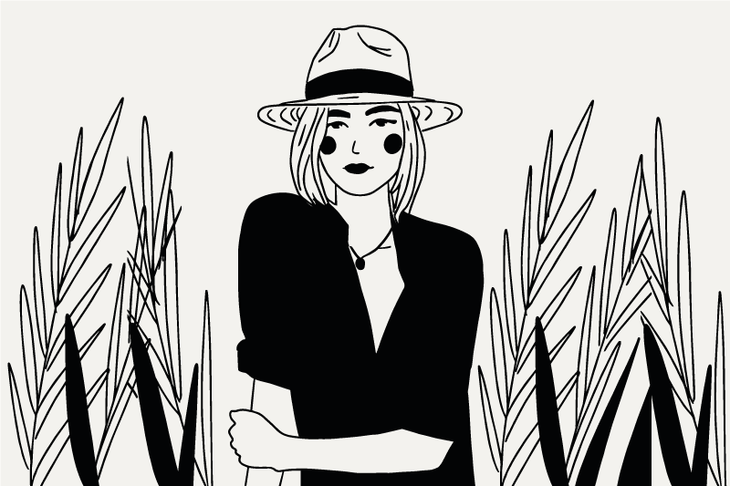 벽난로 카프리초소 스타일리시 여성 일러스트 - TenStickers