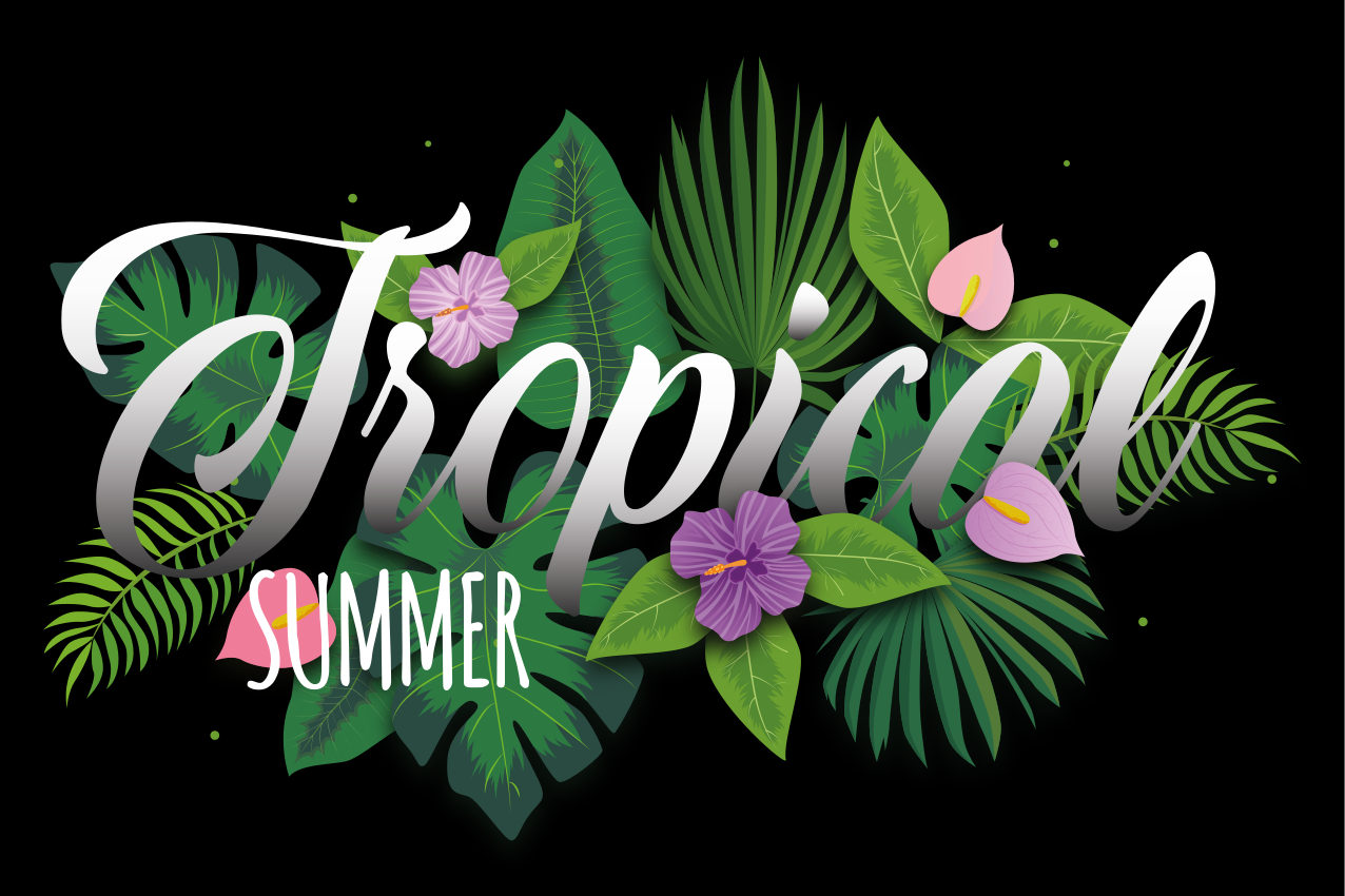 벽난로 카프리초소 열대 여름 분위기 - TenStickers