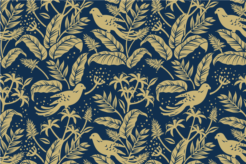 벽난로 카프리초소 우아한 잎사귀 모티프 - TenStickers