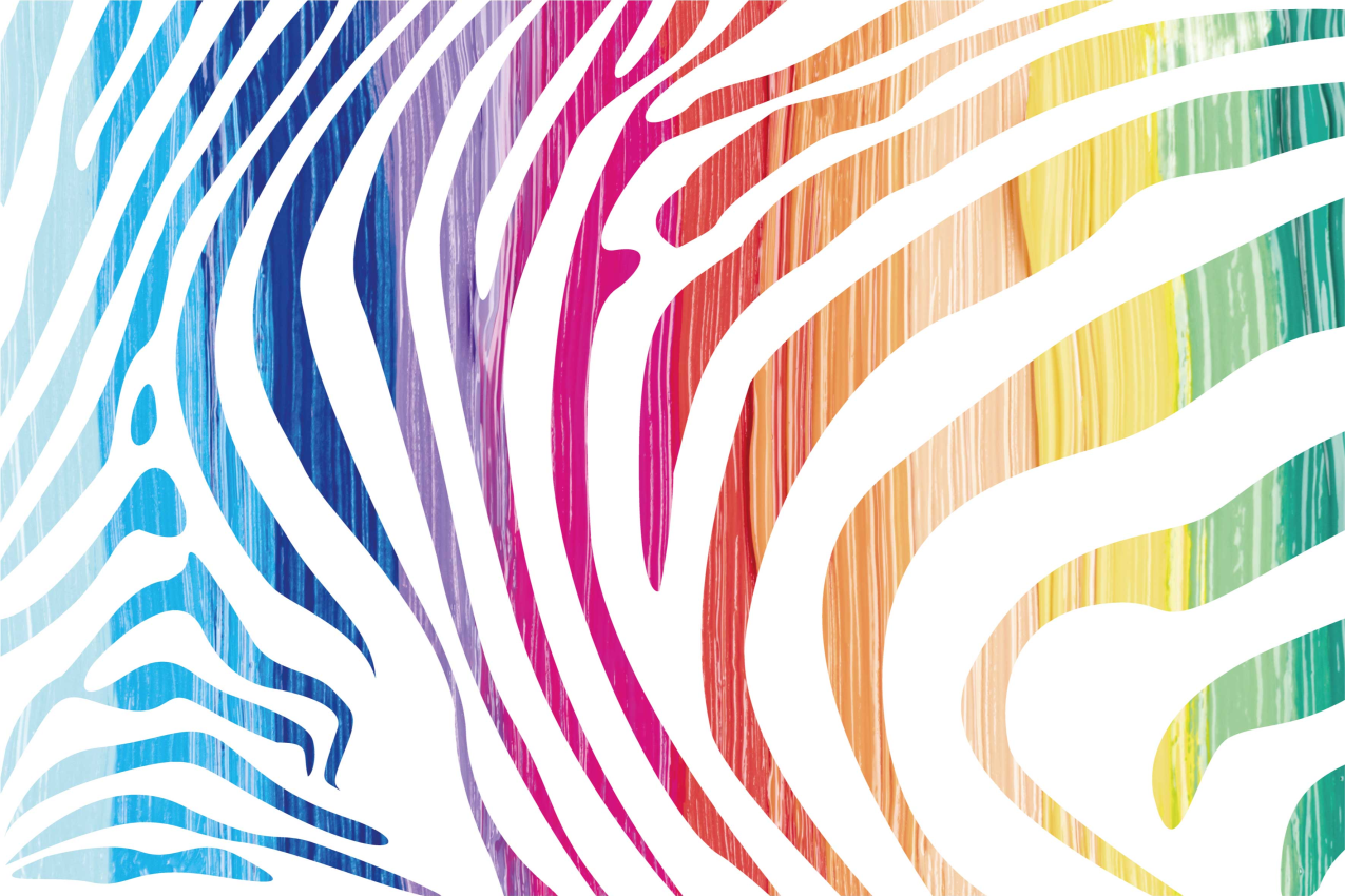 벽난로 카프리초소 다채로운 얼룩말 줄무늬 - TenStickers