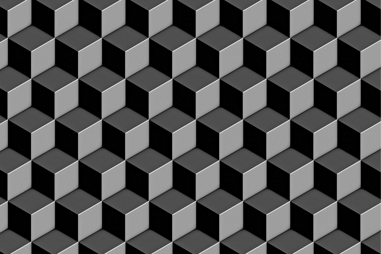 질감이 있는 식탁보 기하학적 큐브 패턴 - TenStickers