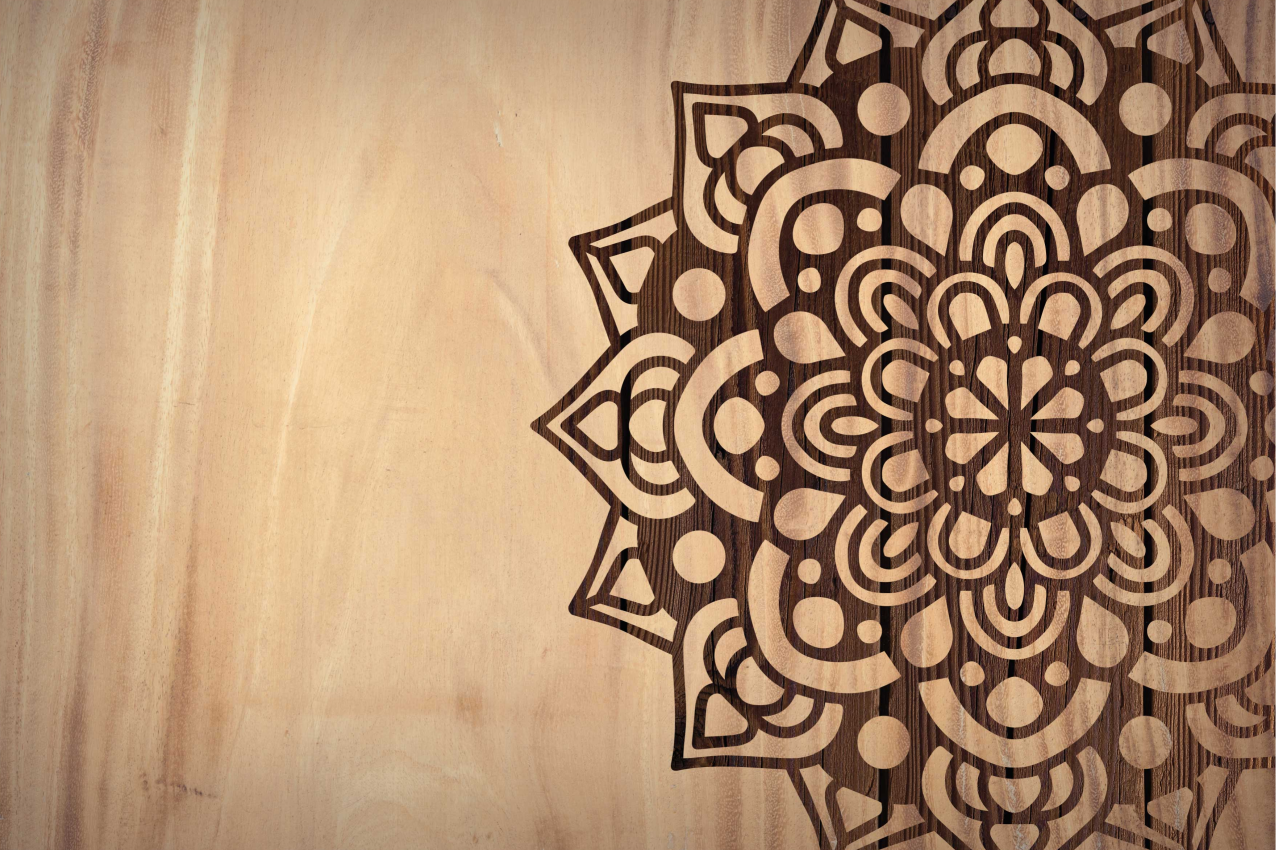 나무 사이드 패턴 질감 플레이스 매트 - TenStickers