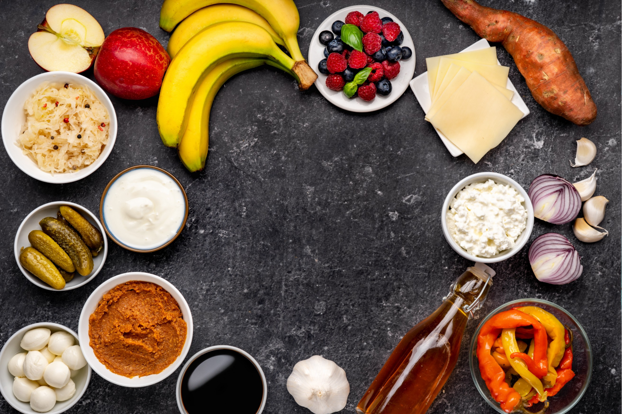 현대식 식탁보 빨간 그릇 재료 - TenStickers