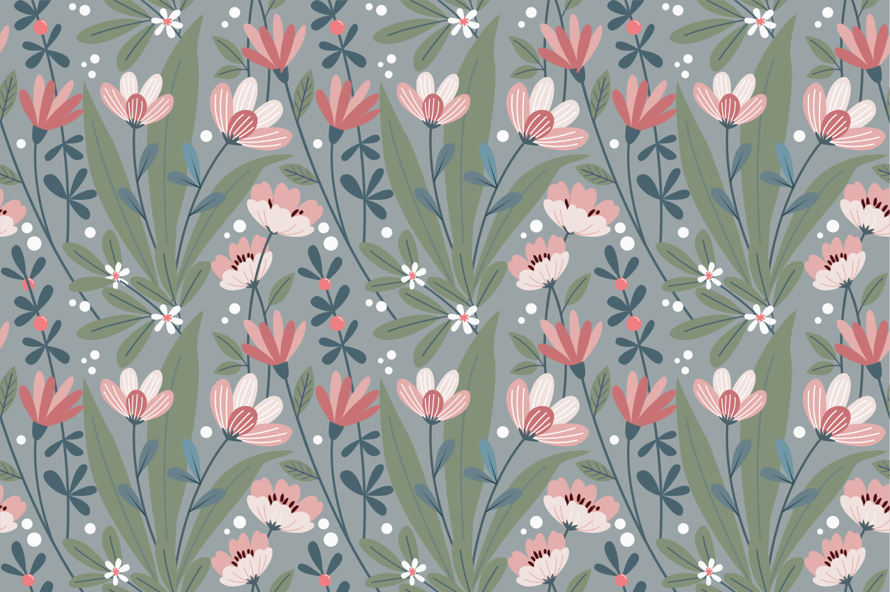 벽난로 카프리초소 꽃무늬 테이블 - TenStickers