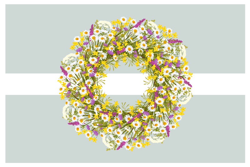 벽난로 카프리초소 꽃 화환 센터피스 - TenStickers