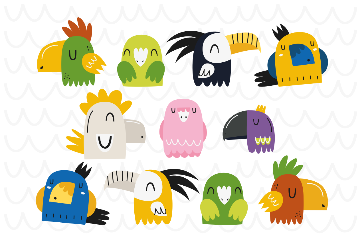 어린 이용 식탁보 화려한 새 머리 디자인 - TenStickers