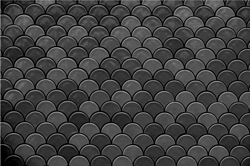 검은 비늘 질감 플레이스 매트 - TenStickers