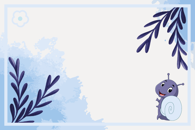 어린 이용 식탁보 달팽이 캐릭터와 잎사귀 - TenStickers