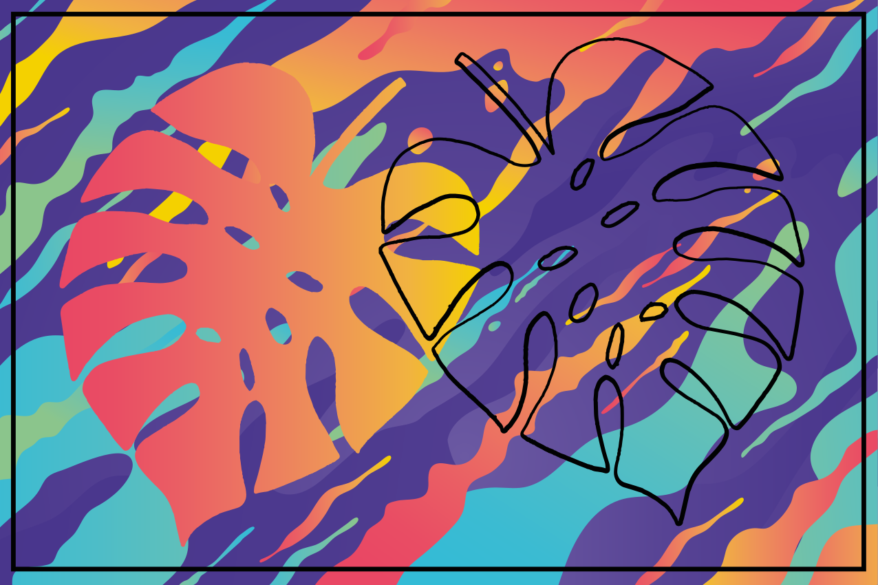 벽난로 카프리초소 다채로운 잎사귀 패턴 - TenStickers