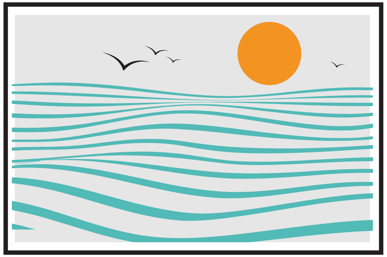 현대식 식탁보 스타일리시 웨이브 디자인 - TenStickers