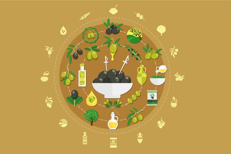 벽난로 카프리초소 올리브 볼 장식 - TenStickers