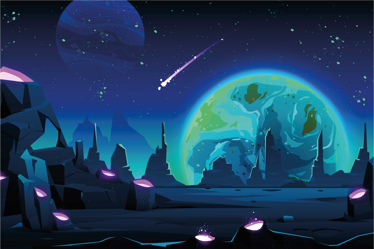 현대식 식탁보 우주 풍경 디자인 - TenStickers