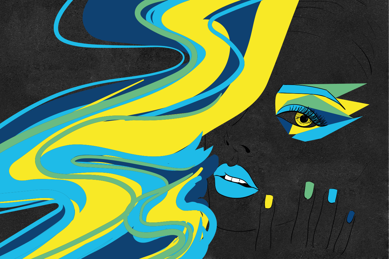 벽난로 카프리초소 대담한 얼굴 예술 - TenStickers