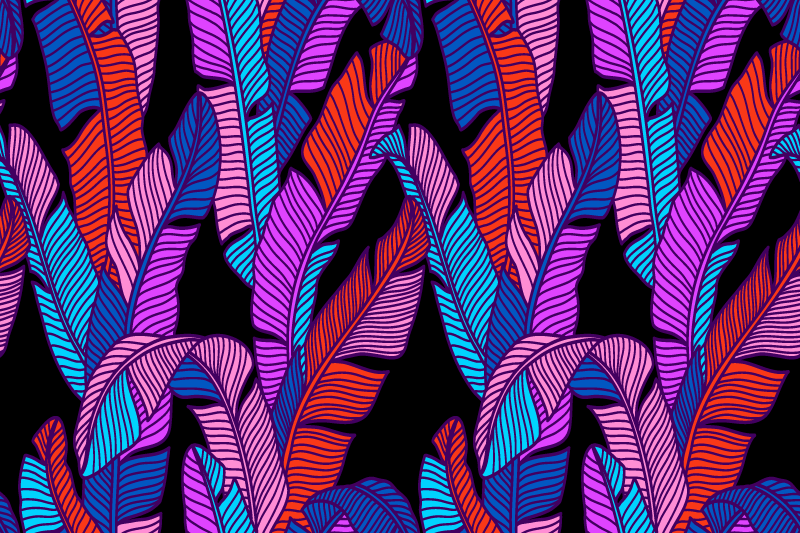 질감이 있는 식탁보 다채로운 잎무늬 - TenStickers