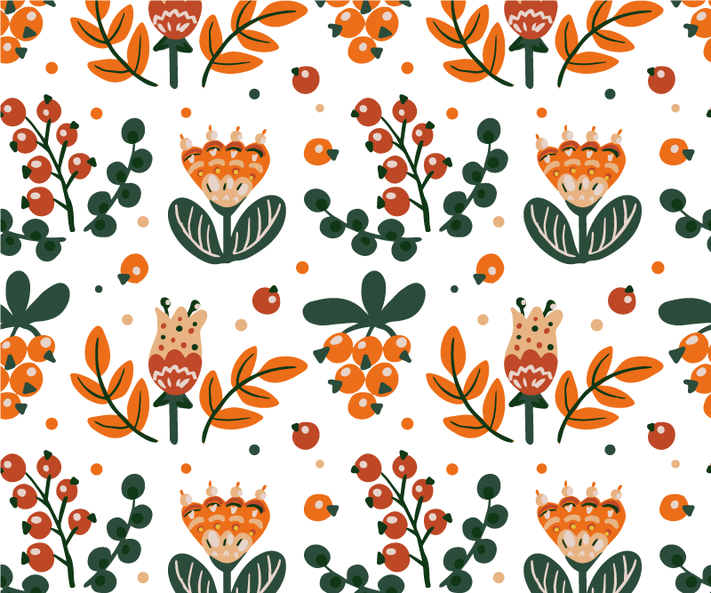 벽난로 카프리초소 식물 장식과 잎사귀 - TenStickers