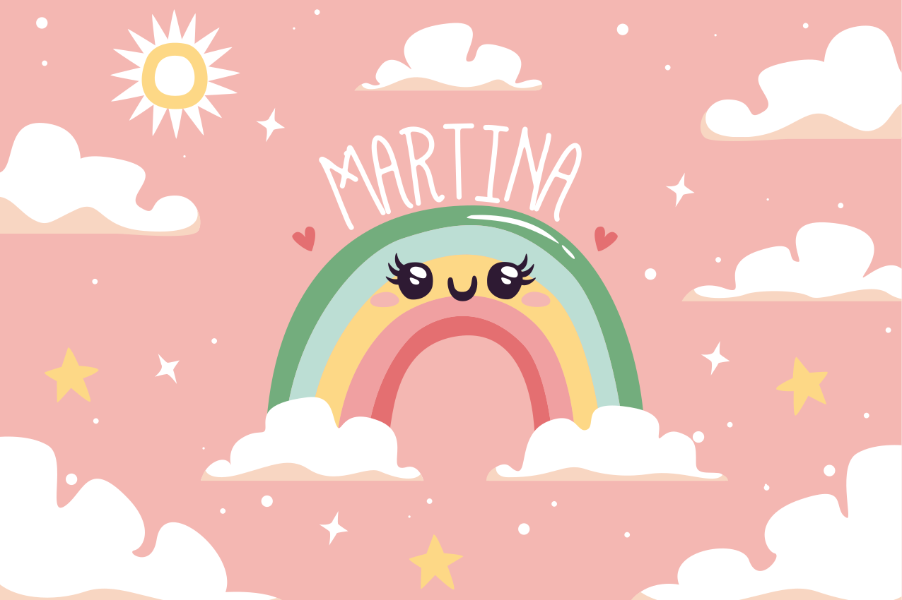 어린 이용 식탁보 즐거운 무지개 장면 - TenStickers