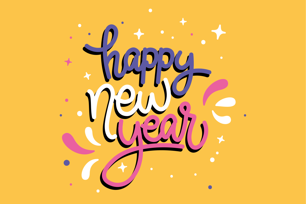 크리스마스 식탁보 새해 축하 타이포그래피 - TenStickers