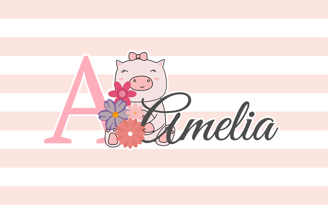 어린 이용 식탁보 귀여운 돼지 캐릭터 - TenStickers