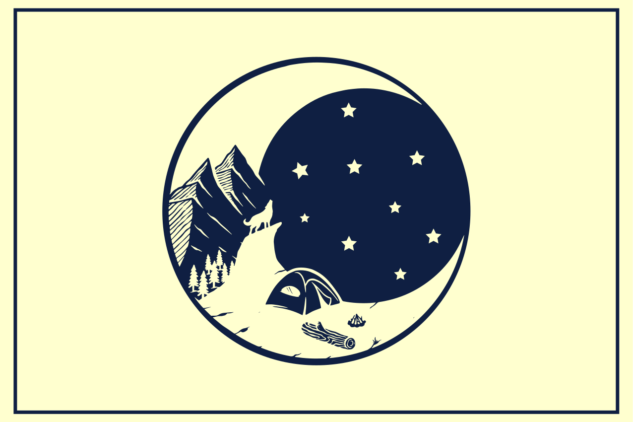 벽난로 카프리초소 산속 캠핑 풍경 - TenStickers