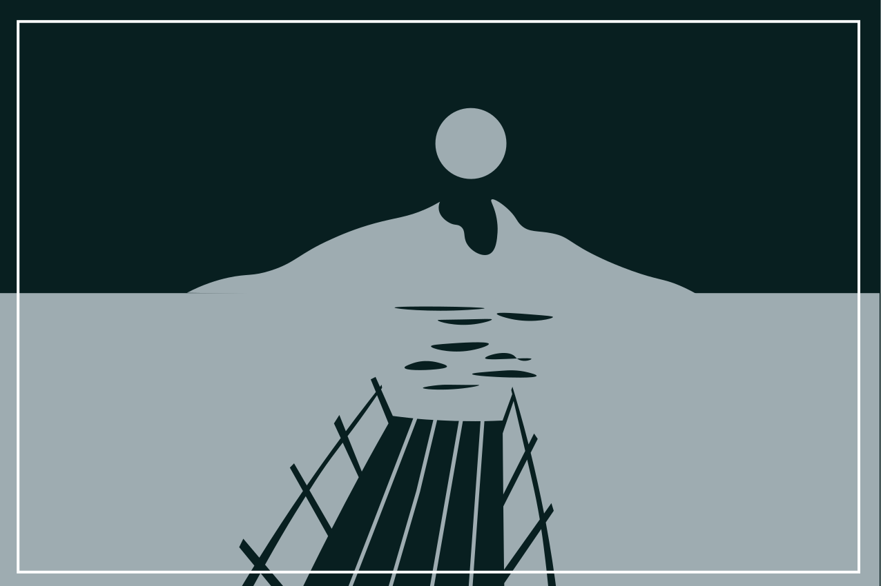 현대식 식탁보 물 위의 다리 - TenStickers