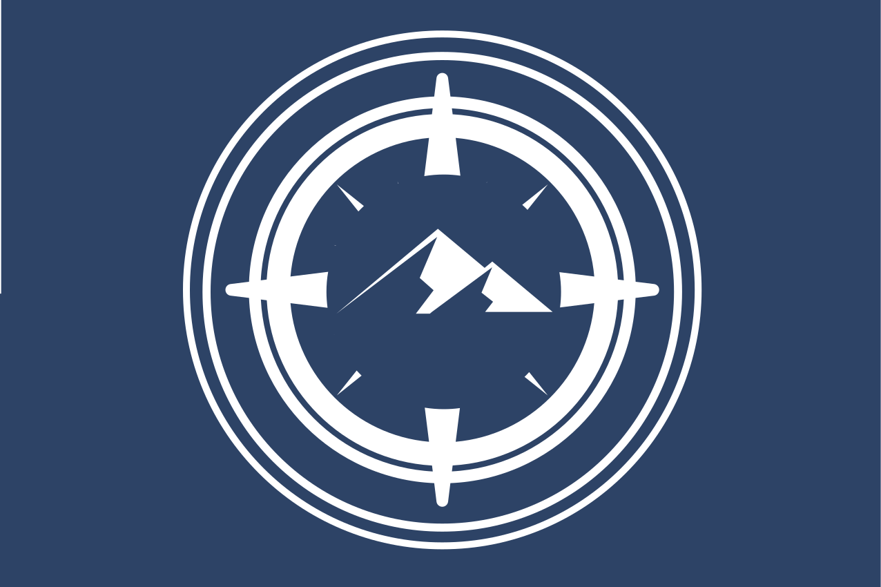 현대식 식탁보 산악 나침반 그래픽 - TenStickers