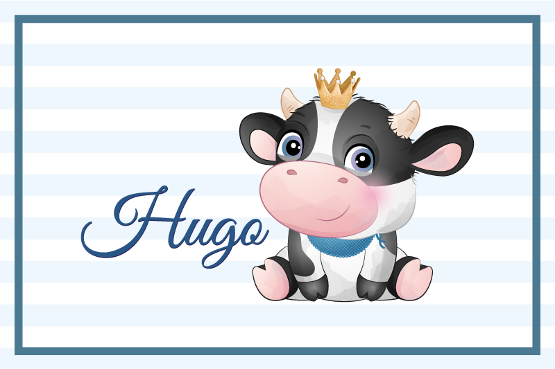 어린 이용 식탁보 소 cow 캐릭터 일러스트 - TenStickers