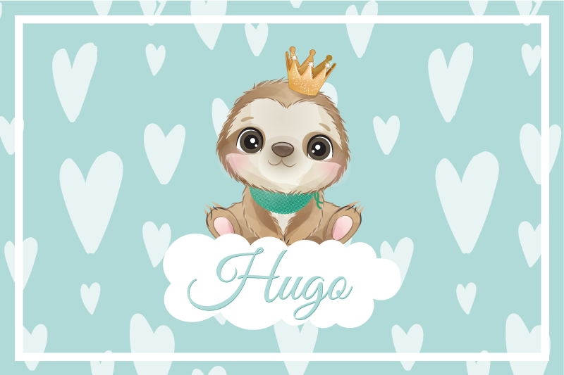 어린 이용 식탁보 귀여운 나무늘보 일러스트 - TenStickers