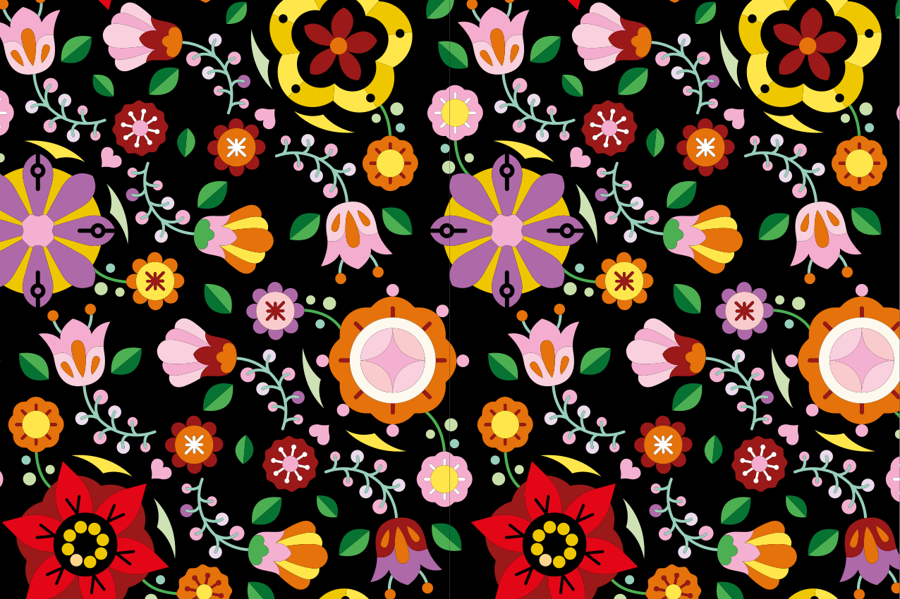 벽난로 카프리초소 생동감 넘치는 꽃의 영감 - TenStickers